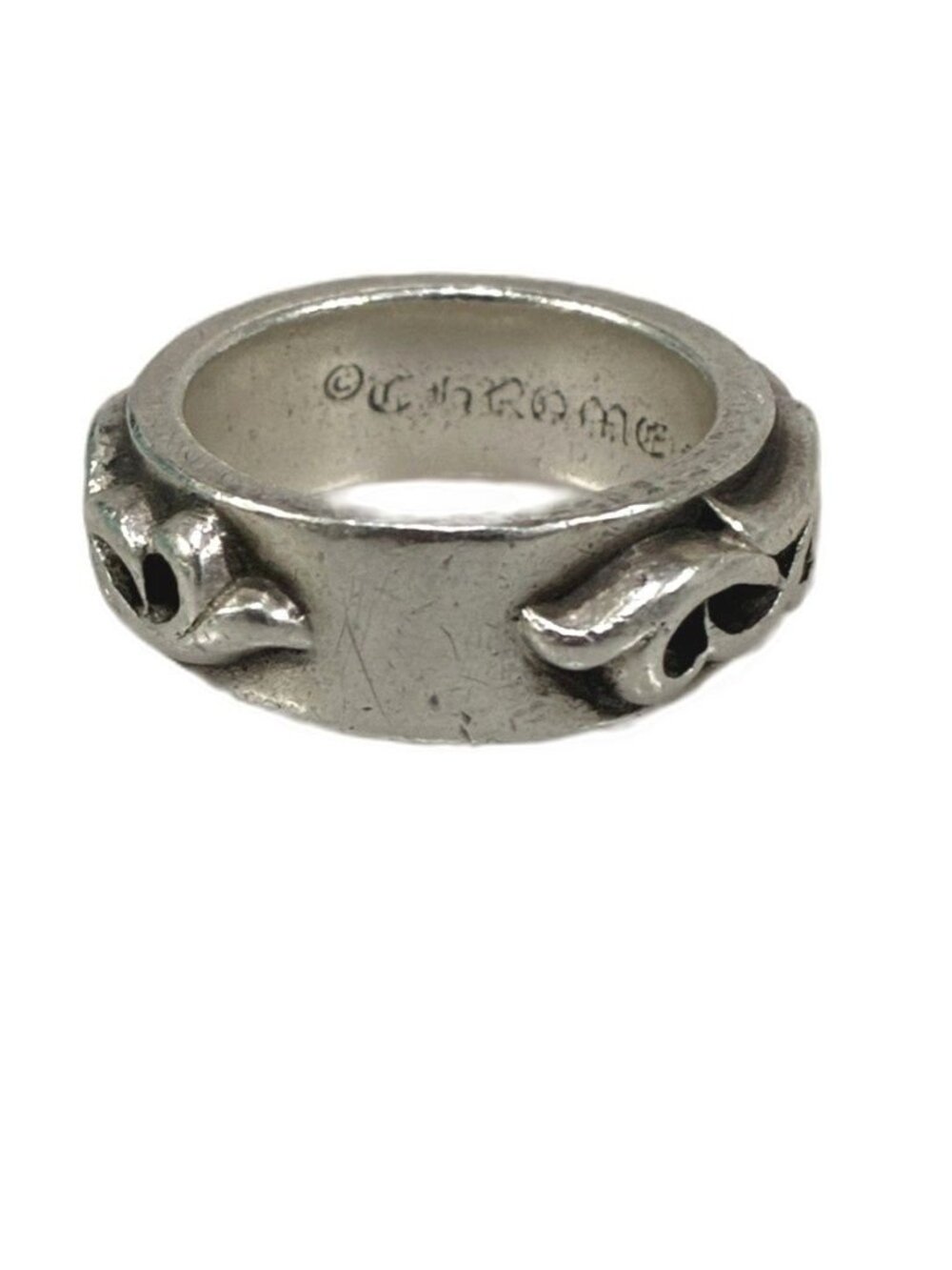 Chrome Hearts Dbl Narrow Vine Band Double Ring Silver - Gem